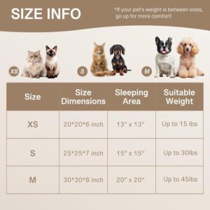 mewoofun donut dog bed calming washable pet bed medium dogs up to 45lbs soft plush light brown indoor sleep 4