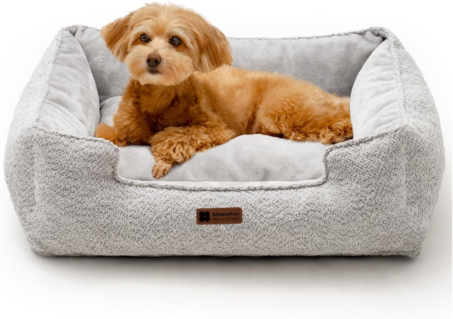 mewoofun medium dog bed washable calming rectangle pet bed with anti slip bottom 315″x236″x95″