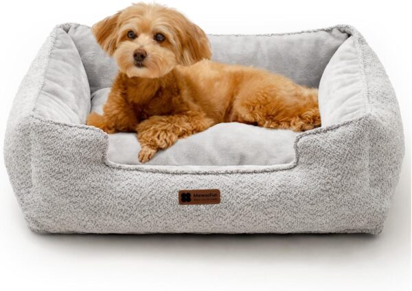 mewoofun medium dog bed washable calming rectangle pet bed with anti slip bottom 315″x236″x95″