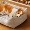 mewoofun medium dog bed washable calming rectangle pet sofa anti slip bottom soft cushion indoor sleeping 2