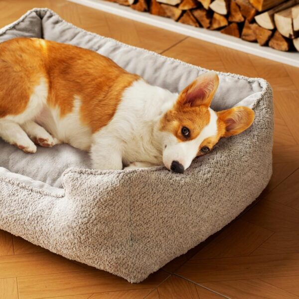 mewoofun medium dog bed washable calming rectangle pet sofa anti slip bottom soft cushion indoor sleeping 2