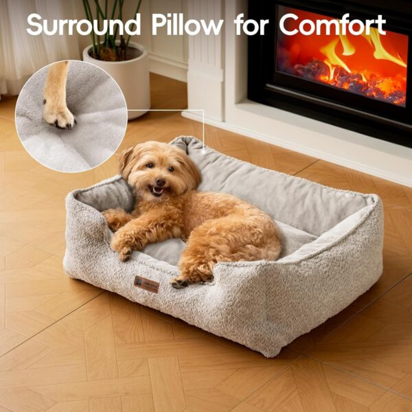 mewoofun medium dog bed washable calming rectangle pet sofa anti slip bottom soft cushion indoor sleeping 3