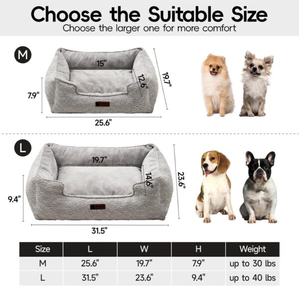 mewoofun medium dog bed washable calming rectangle pet sofa anti slip bottom soft cushion indoor sleeping 5