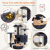 multi functional cat treehouse climbing frame tower condo perch scratching post furniture playhouse pet tree indoor activity 3