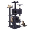 multi functional cat treehouse climbing frame tower condo perch scratching post furniture playhouse pet tree indoor activity 7