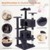 multi functional cat treehouse climbing frame tower condo perch scratching post furniture playhouse pet tree indoor activity 9