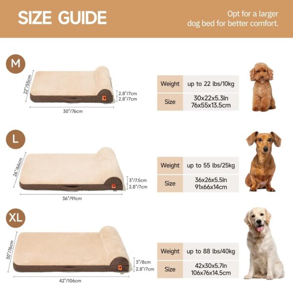 orthopedic dog bed large egg crate foam sofa waterproof lining anti slip bottom comfortable pet bed brown 1