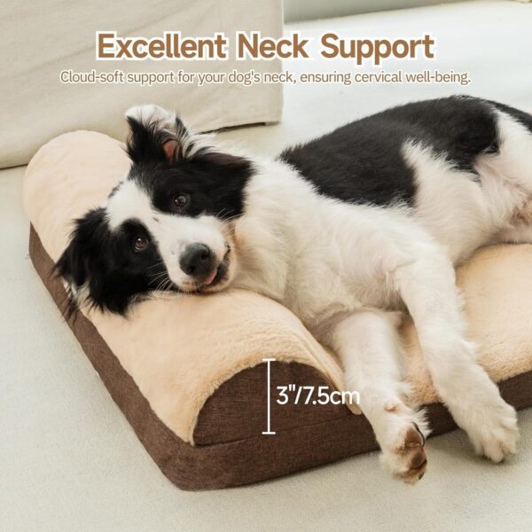 orthopedic dog bed large egg crate foam sofa waterproof lining anti slip bottom comfortable pet bed brown 5