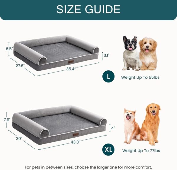 Orthopedic Dog Bed – Large Egg Foam Pet Sofa with Waterproof Washable Cover (40