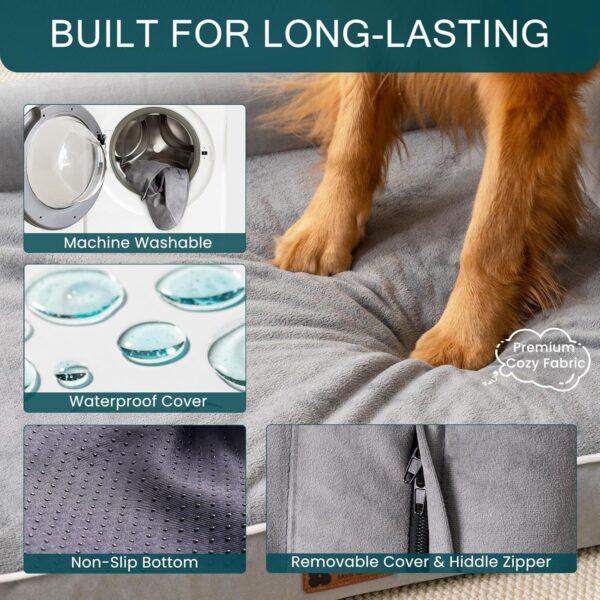 Orthopedic Dog Bed – Large Egg Foam Pet Sofa with Waterproof Washable Cover (40