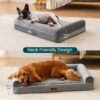 orthopedic dog bed large egg foam pet sofa waterproof washable cover grey 40x30 comfortable durable 1