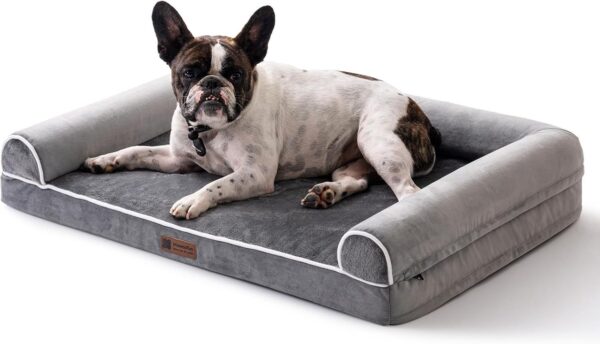 orthopedic dog bed large egg foam pet sofa waterproof washable cover grey 40×30 comfortable durable 3