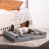 orthopedic dog bed large egg foam pet sofa waterproof washable cover grey 40x30 comfortable durable 8