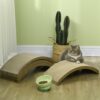 pawhut cat scratching board 4 pack reversible indoor scratcher cardboard pads pet furniture replacement brown durable toy 4