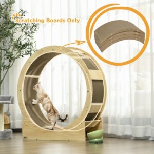 PawHut Cat Scratching Board – 4-Pack Reversible Indoor Scratcher Replacement (Brown)