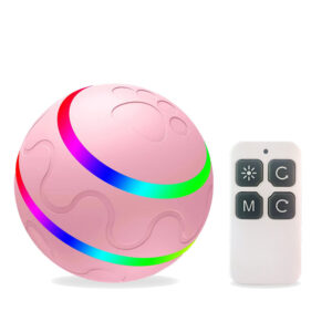 pet cat self rotating ball toy usb charging smart interactive auto moving light up wicked ball indoor play 2