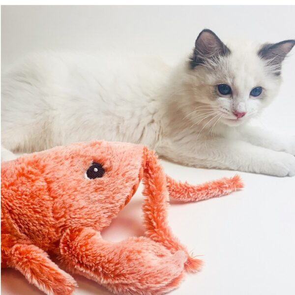 pet toys electric jumping shrimp usb charging interactive cat dog fun play indoor portable safe 5