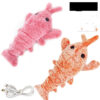 pet toys electric jumping shrimp usb charging interactive cat dog fun play indoor portable safe 888