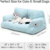 plush cat bed washable indoor pet couch non slip bottom soft comfy sofa 26x19x13 blue sleeping mat 3