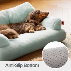 plush cat bed washable indoor pet couch non slip bottom soft comfy sofa 26x19x13 blue sleeping mat 6