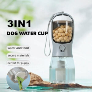 portable dog water cup food garbage bag three in one