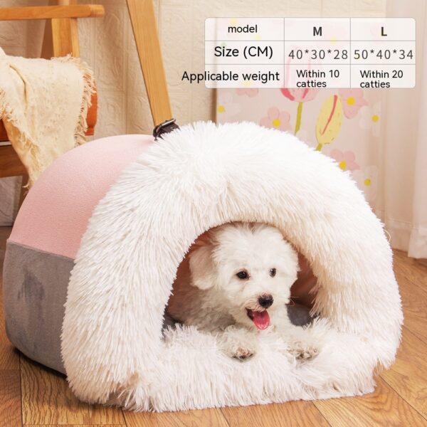 portable pet nest autumn winter warm soft cozy insulated indoor outdoor durable comfortable pet bed 3