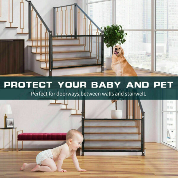 Portable Pet Safety Gate – Mesh Fence Guard for Dogs, Cats & Babies - Image 3