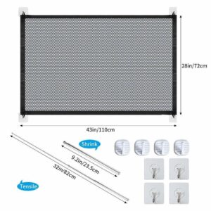 portable pet safety gate mesh fence guard dog cat baby indoor barrier foldable lightweight installation home protection 19