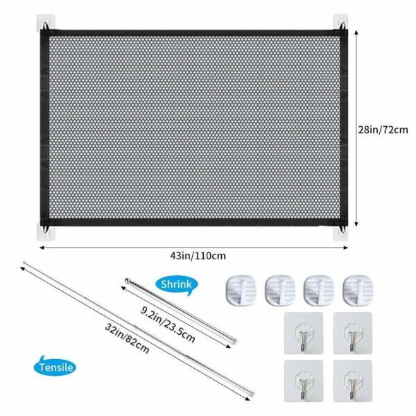 portable pet safety gate mesh fence guard dog cat baby indoor barrier foldable lightweight installation home protection 19