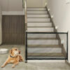 portable pet safety gate mesh fence guard for dogs cats babies