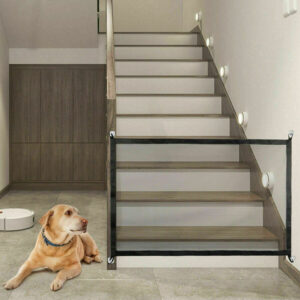 portable pet safety gate mesh fence guard for dogs cats babies
