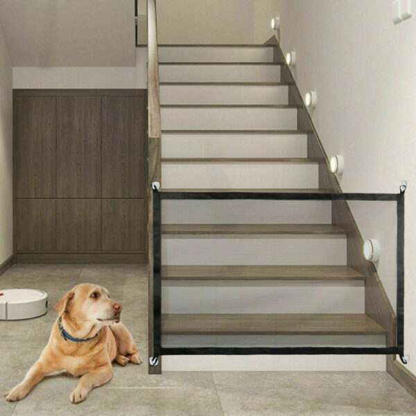 portable pet safety gate mesh fence guard for dogs cats babies