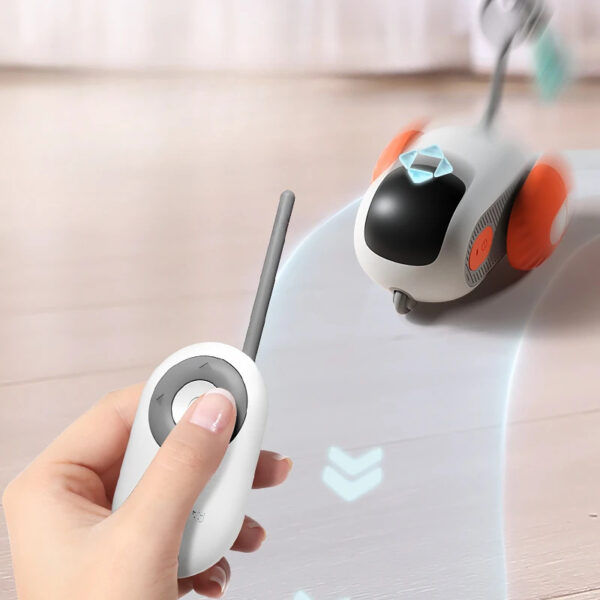 remote control interactive cat car toy usb charging smart auto moving light up pet play indoor fun 1