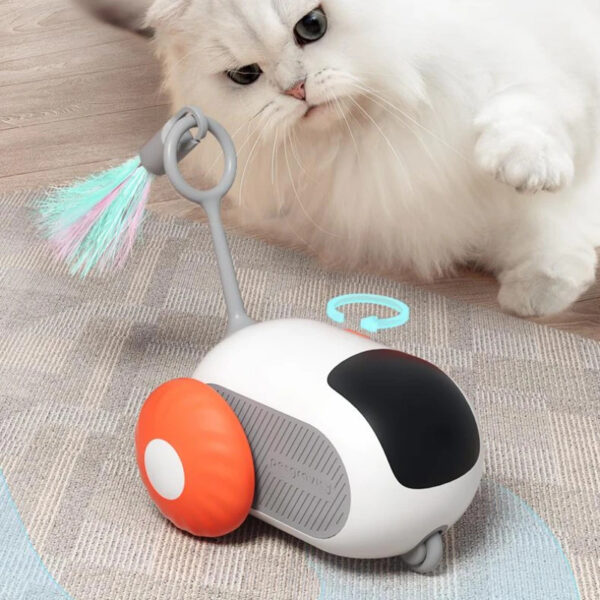 remote control interactive cat car toy usb charging smart auto moving light up pet play indoor fun 4