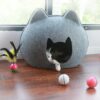 trending cat bed with cat shape entrance