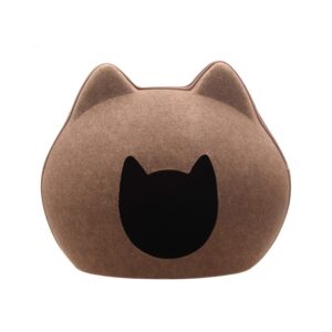 trendy cat bed with cat shaped entrance cozy enclosed pet house soft cushion private space 2