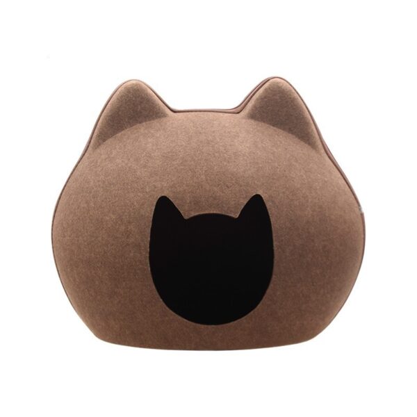 trendy cat bed with cat shaped entrance cozy enclosed pet house soft cushion private space 2