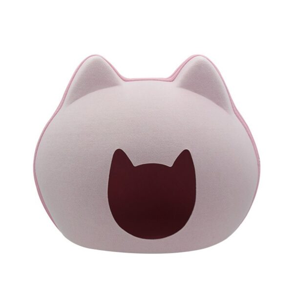 trendy cat bed with cat shaped entrance cozy enclosed pet house soft cushion private space 4