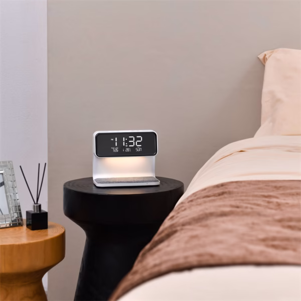 3 in 1 bedside lamp wireless charger lcd alarm clock 14