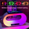 3 in 1 smart desk lamp led night light wireless charger alarm clock