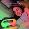 3 in 1 smart desk lamp led night light wireless charger alarm clock 11