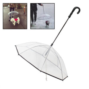 clearpaw umbrella transparent dog umbrella with traction chain rain protection for pets 1