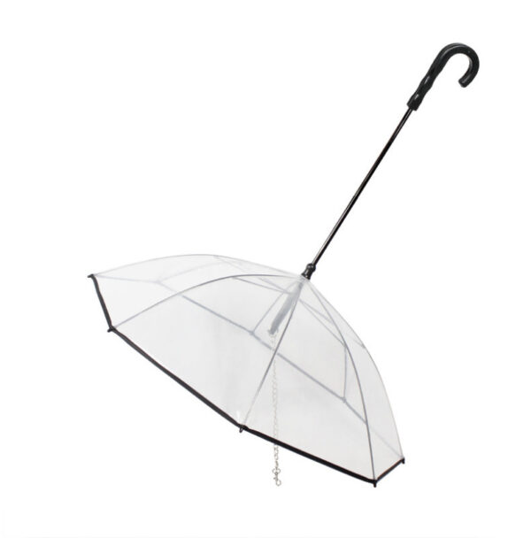 clearpaw umbrella transparent dog umbrella with traction chain rain protection for pets 5