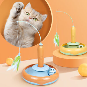 featherspin 2 in 1 self play cat toy