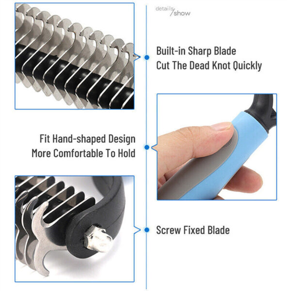 Grooming Brush For Pet Dog Cat Comb Fur Remover - Image 3