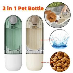 pawsip duo smart 2 in 1 water food bottle for pets