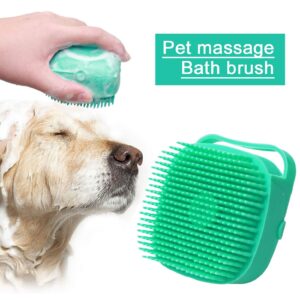 pet dog shampoo brush massager soft silicone grooming bathing tool scrubber gentle cleaning wash shedding 3