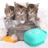 pet dog shampoo brush massager soft silicone grooming bathing tool scrubber gentle cleaning wash shedding 4
