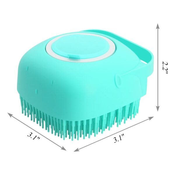 pet dog shampoo brush massager soft silicone grooming bathing tool scrubber gentle cleaning wash shedding 8