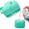pet dog shampoo massager soft silicone brush